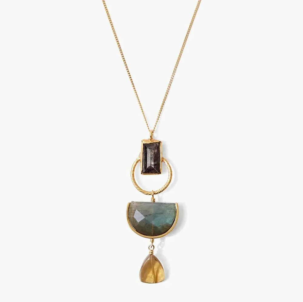 Elsie Necklace in Hypersthene Mix