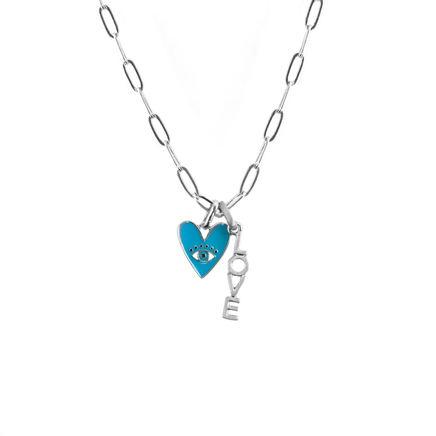 enamel evil eye heart bale charm