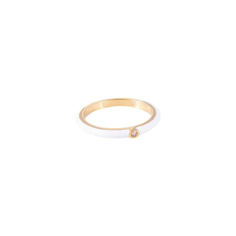 Fairley | Coconut Enamel Stacker Ring
