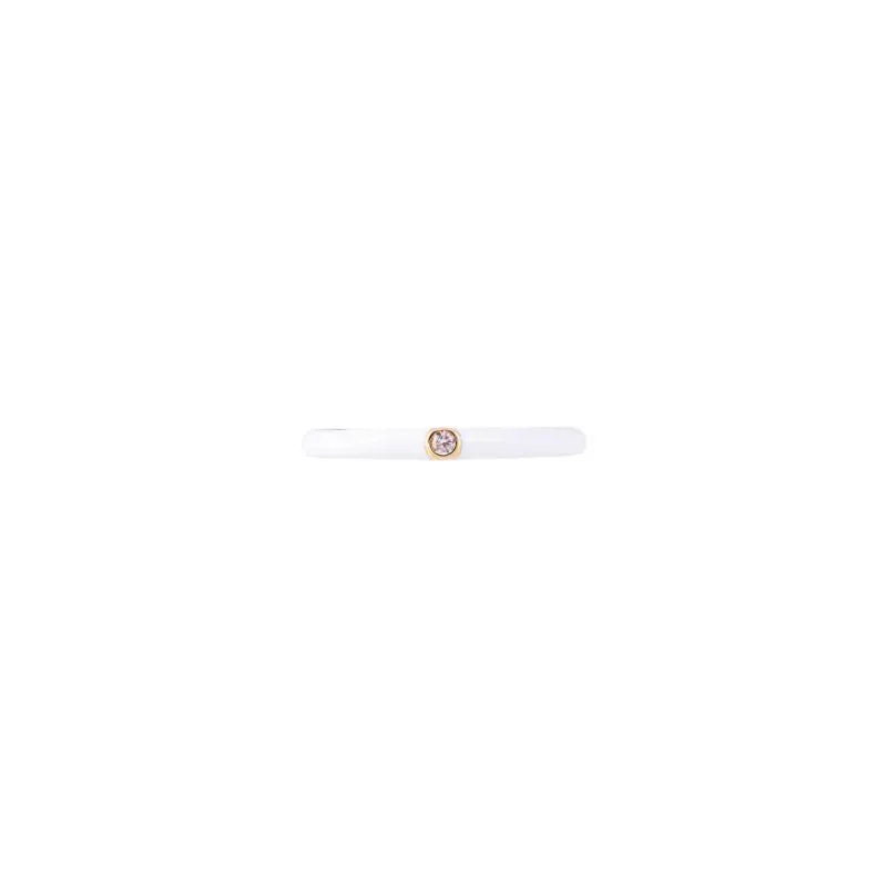 Fairley | Coconut Enamel Stacker Ring