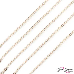 Flat Oval Cable Chain in Rose Gold
