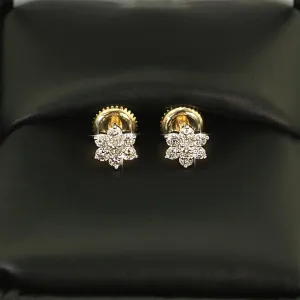Flower Diamond Earrings .41cttw 10K Yellow Gold