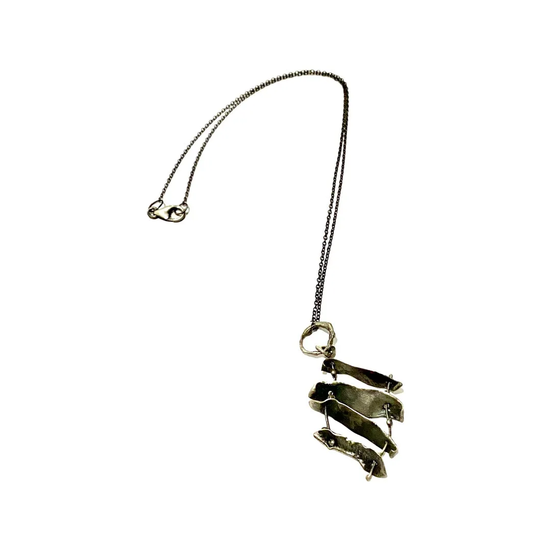 Four Tiered Neckpiece on Silver Chain