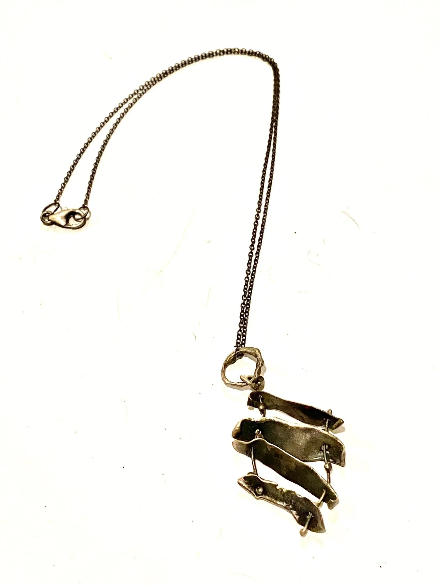 Four Tiered Neckpiece on Silver Chain