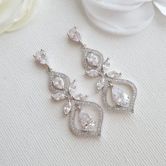 Gold Wedding Earrings for Brides- Meghan