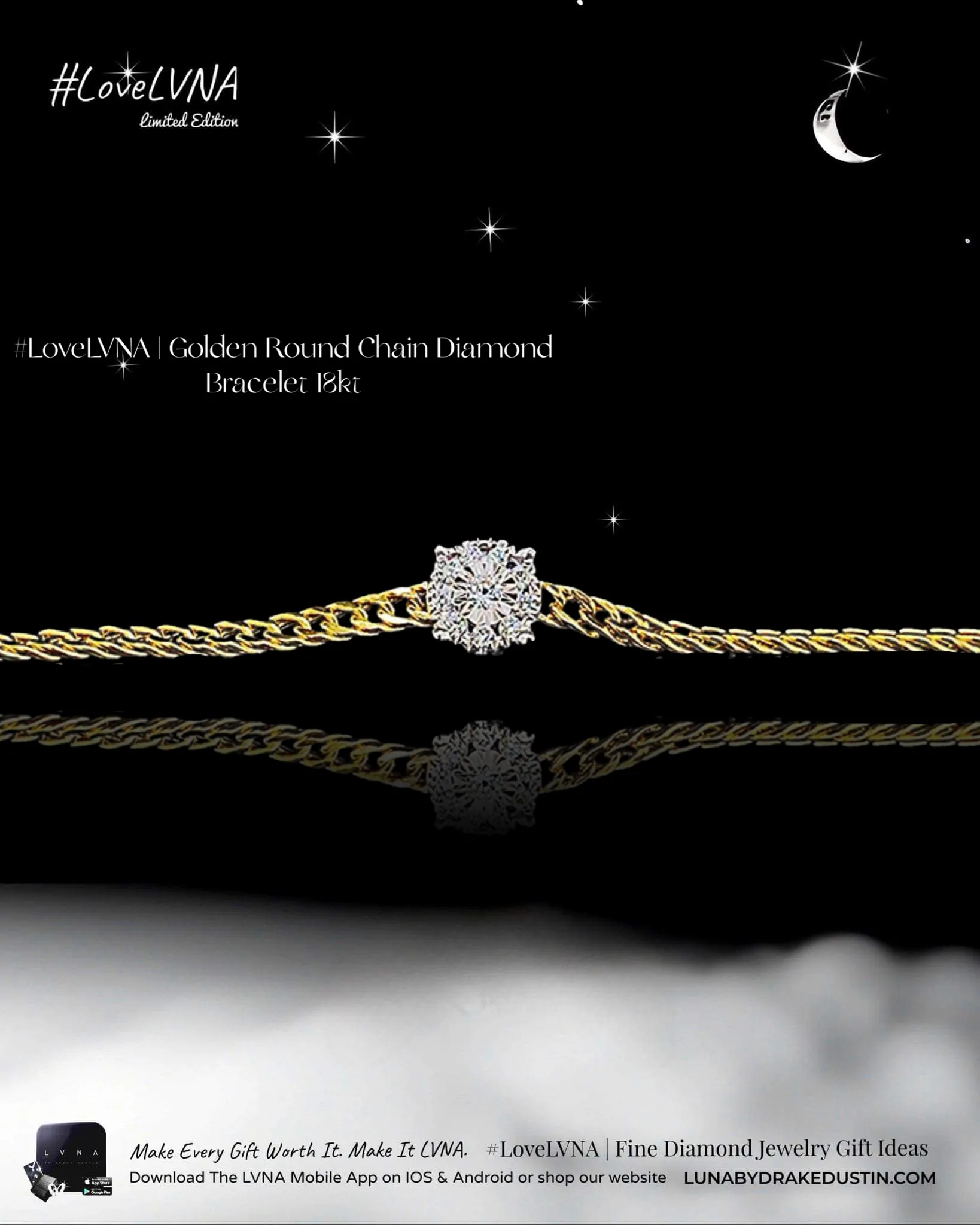 Golden Round Unisex Chain Diamond Bracelet 18kt