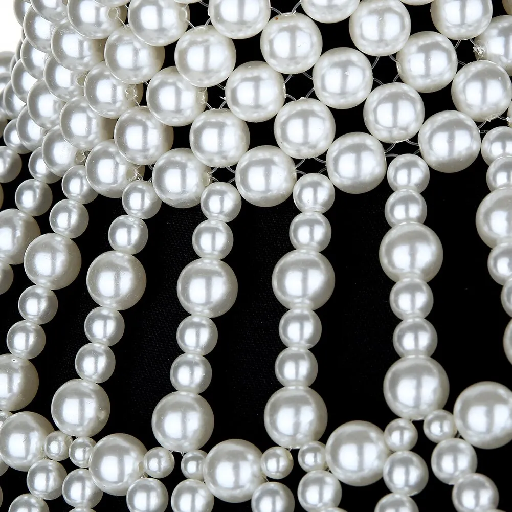 Hanmade Masquerade ABS Pearl Shawl Necklace