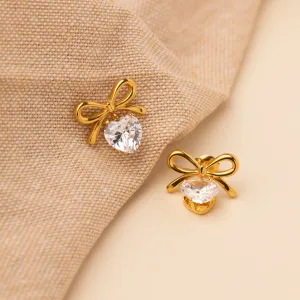 Heart Cubic Zirconia Bow earrings