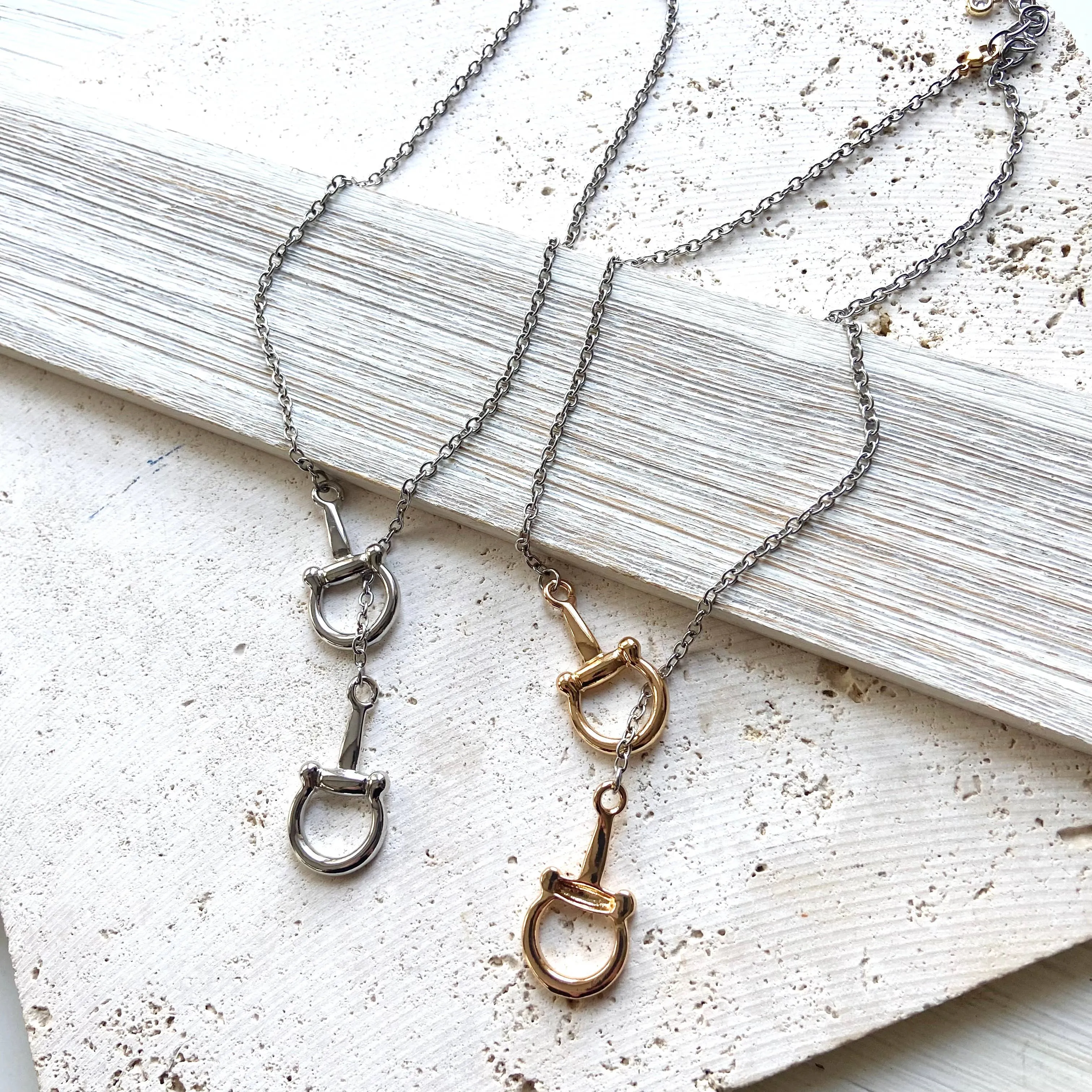 Horse bit necklace equestrian jewelry, Derby
