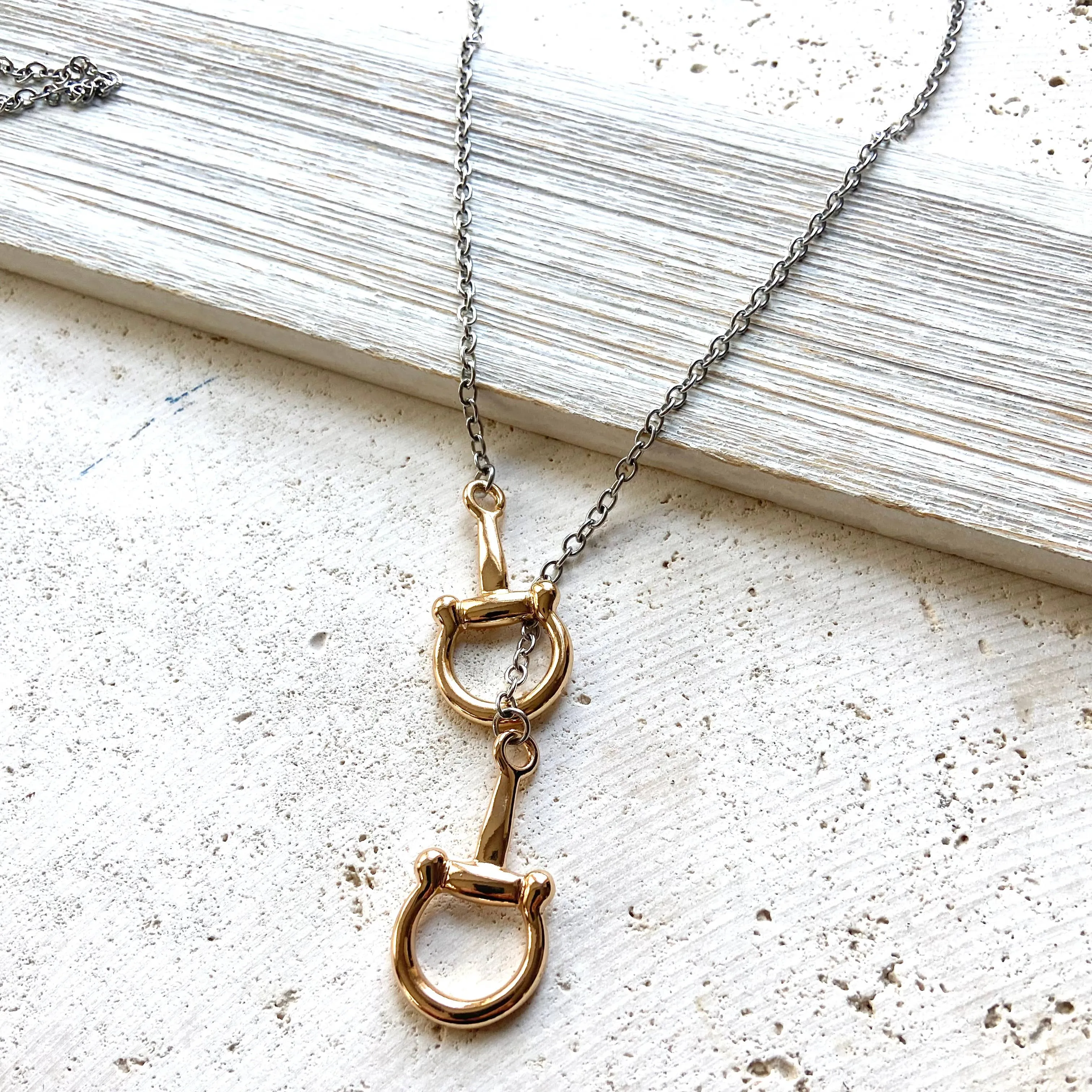 Horse bit necklace equestrian jewelry, Derby