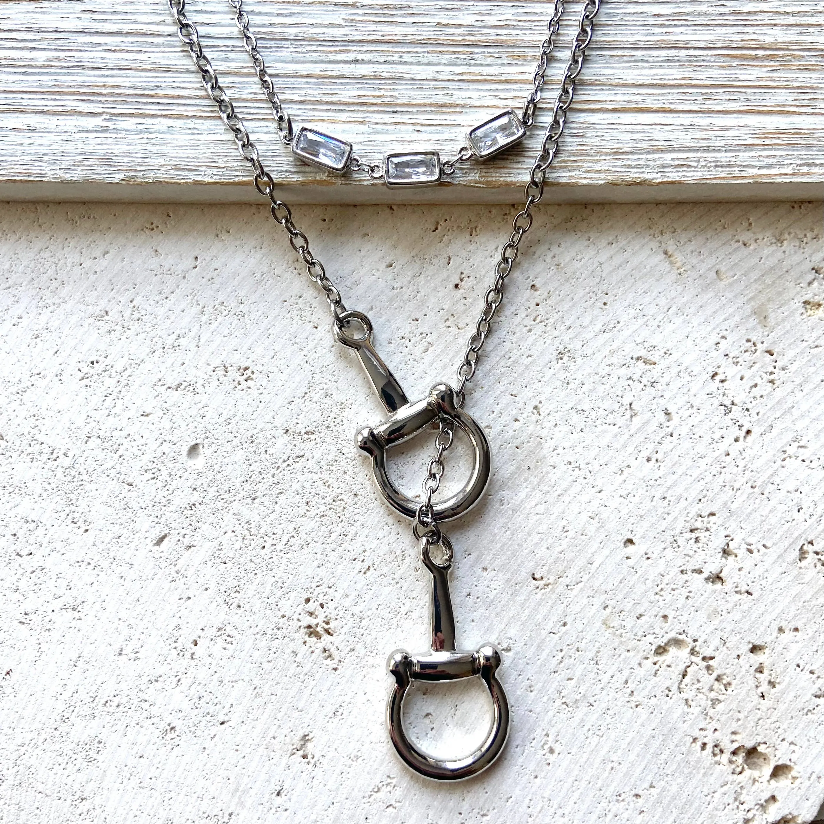 Horse bit necklace equestrian jewelry, Derby