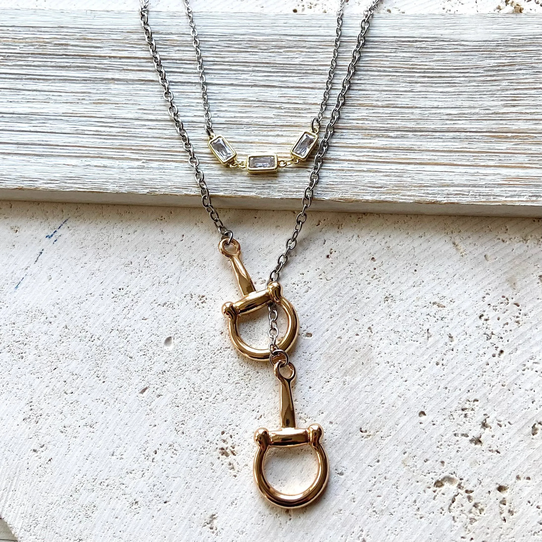 Horse bit necklace equestrian jewelry, Derby