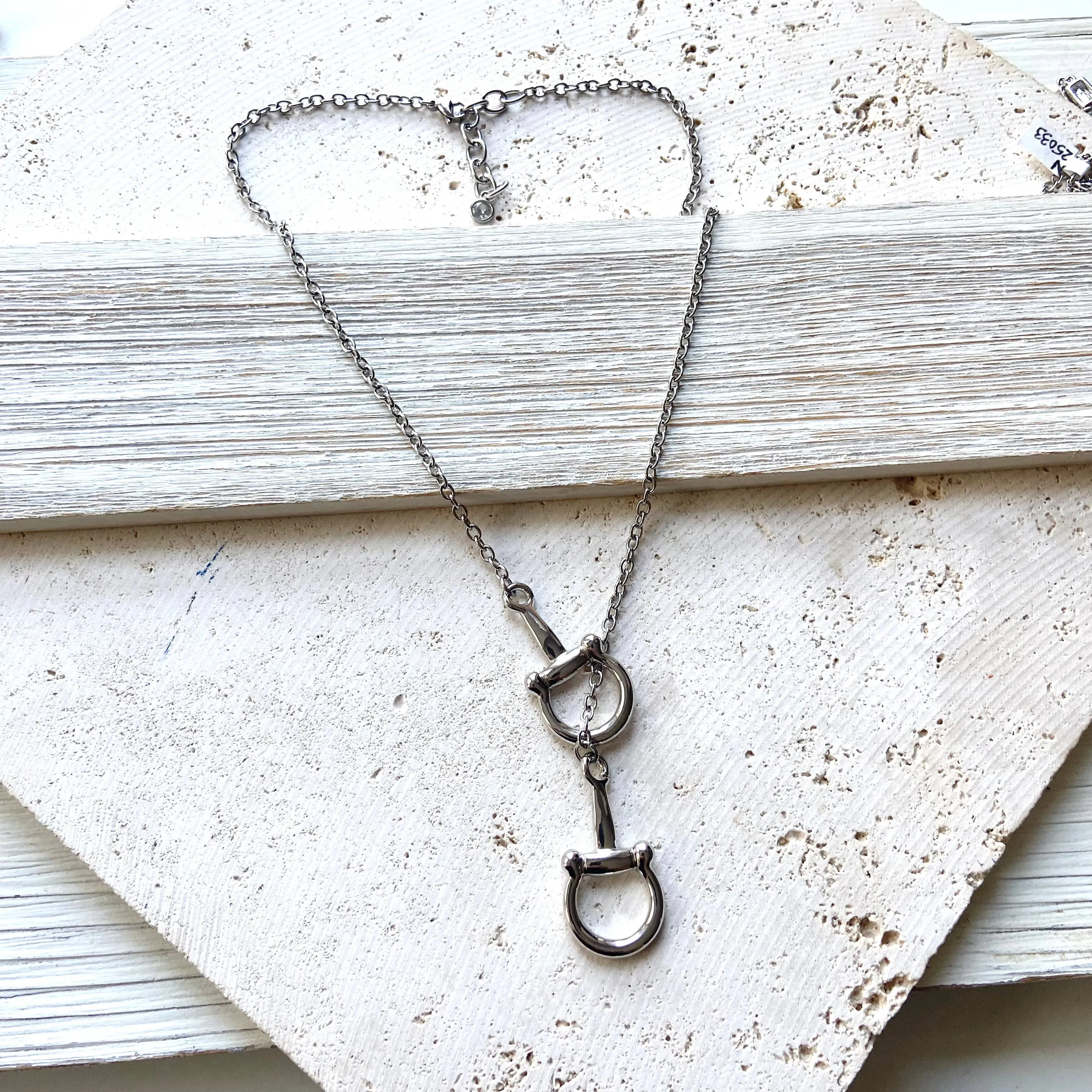 Horse bit necklace equestrian jewelry, Derby