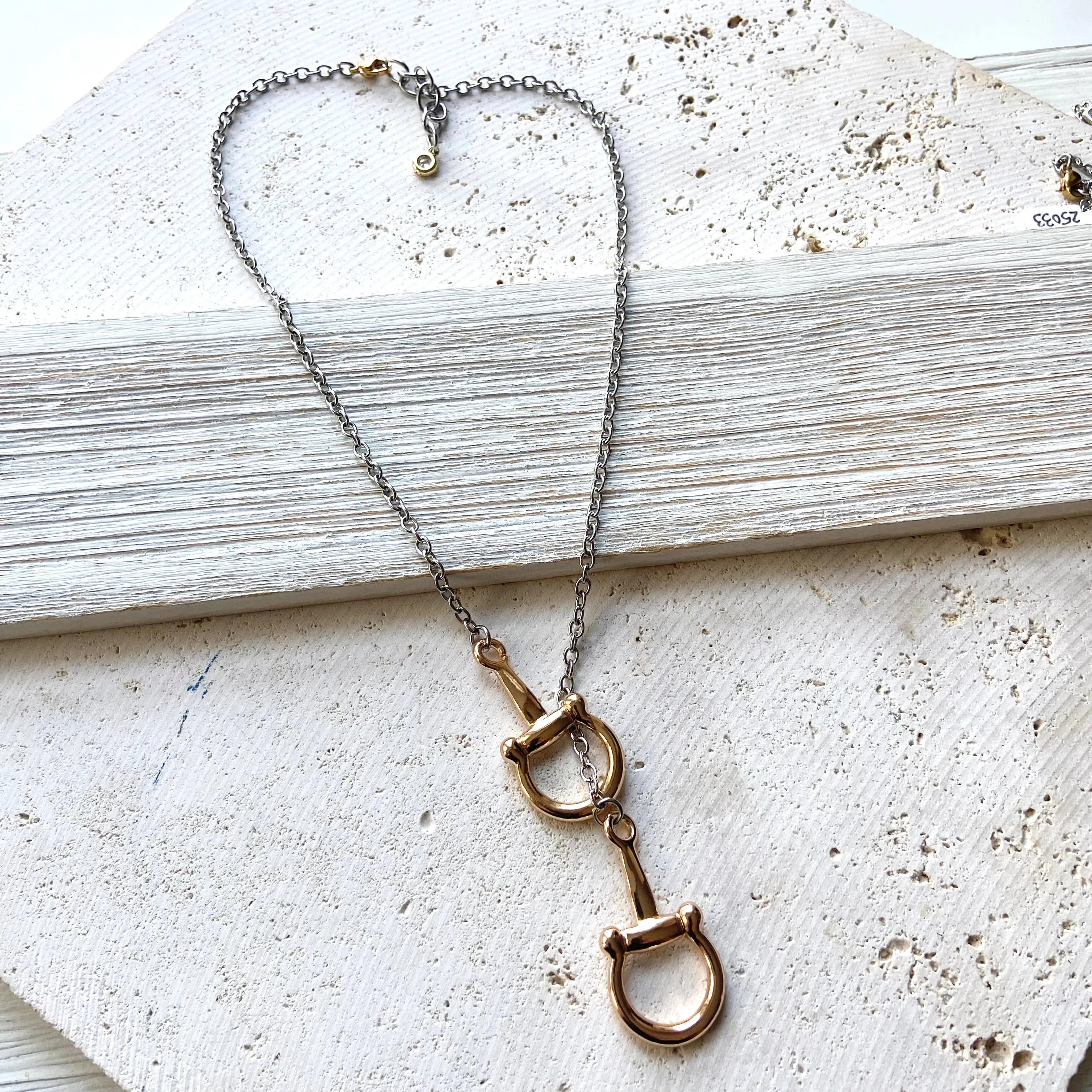 Horse bit necklace equestrian jewelry, Derby
