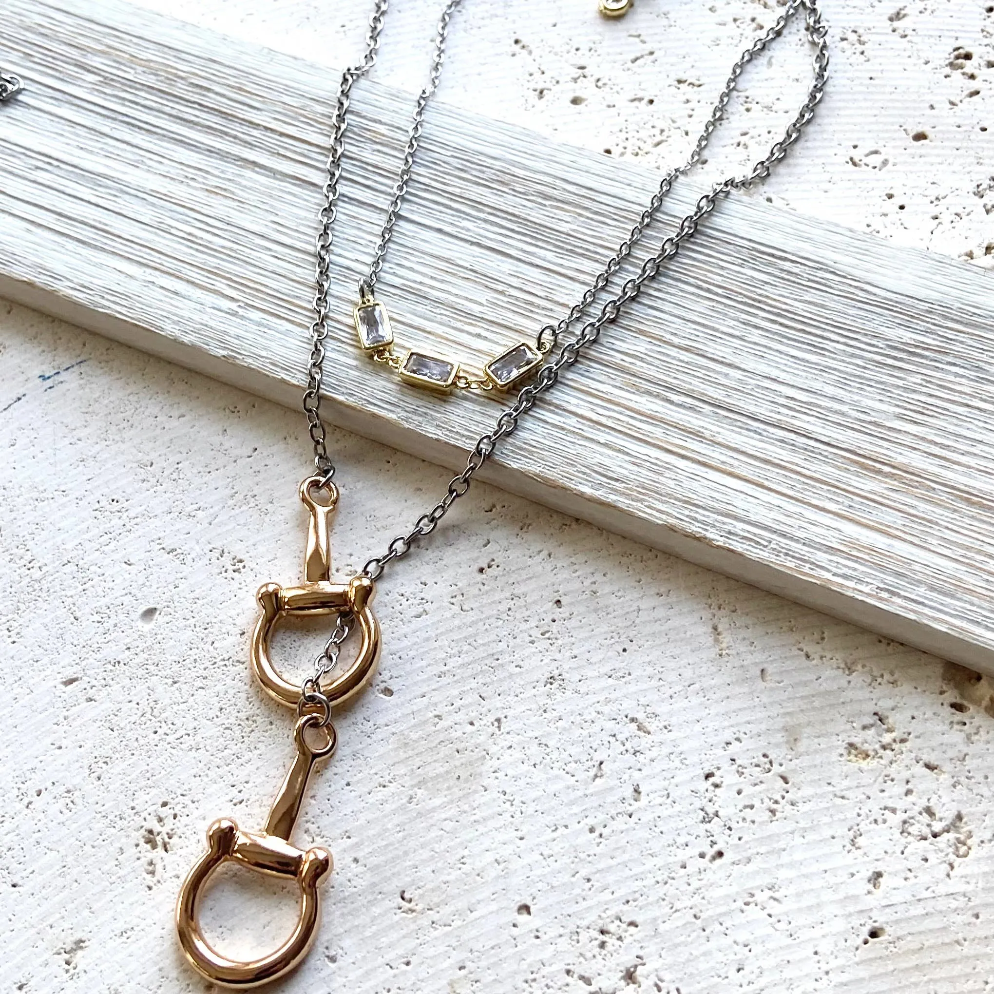 Horse bit necklace equestrian jewelry, Derby
