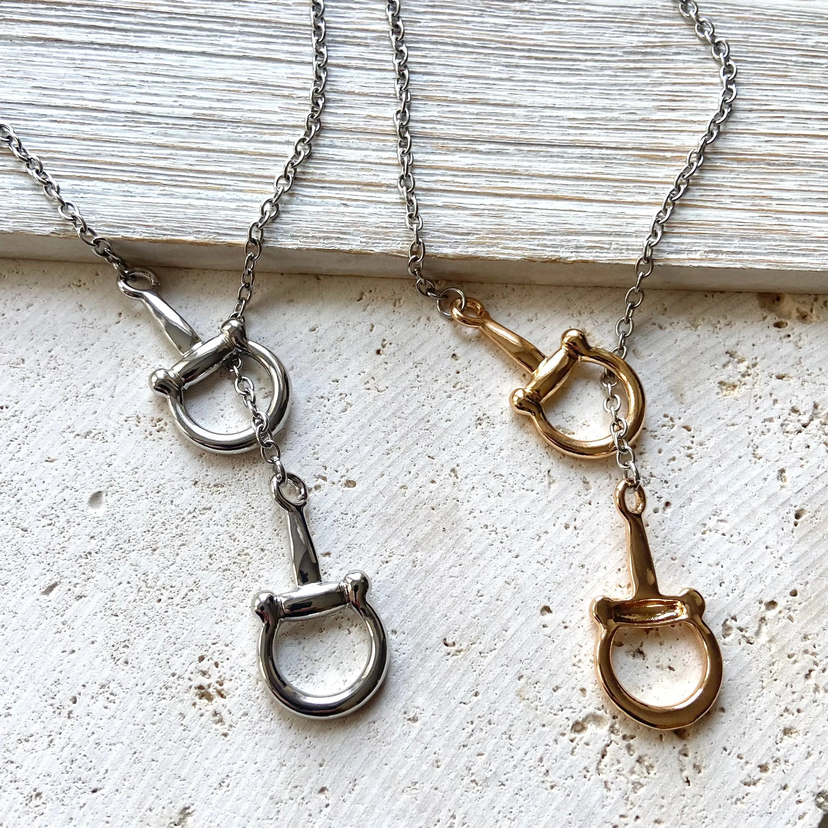 Horse bit necklace equestrian jewelry, Derby