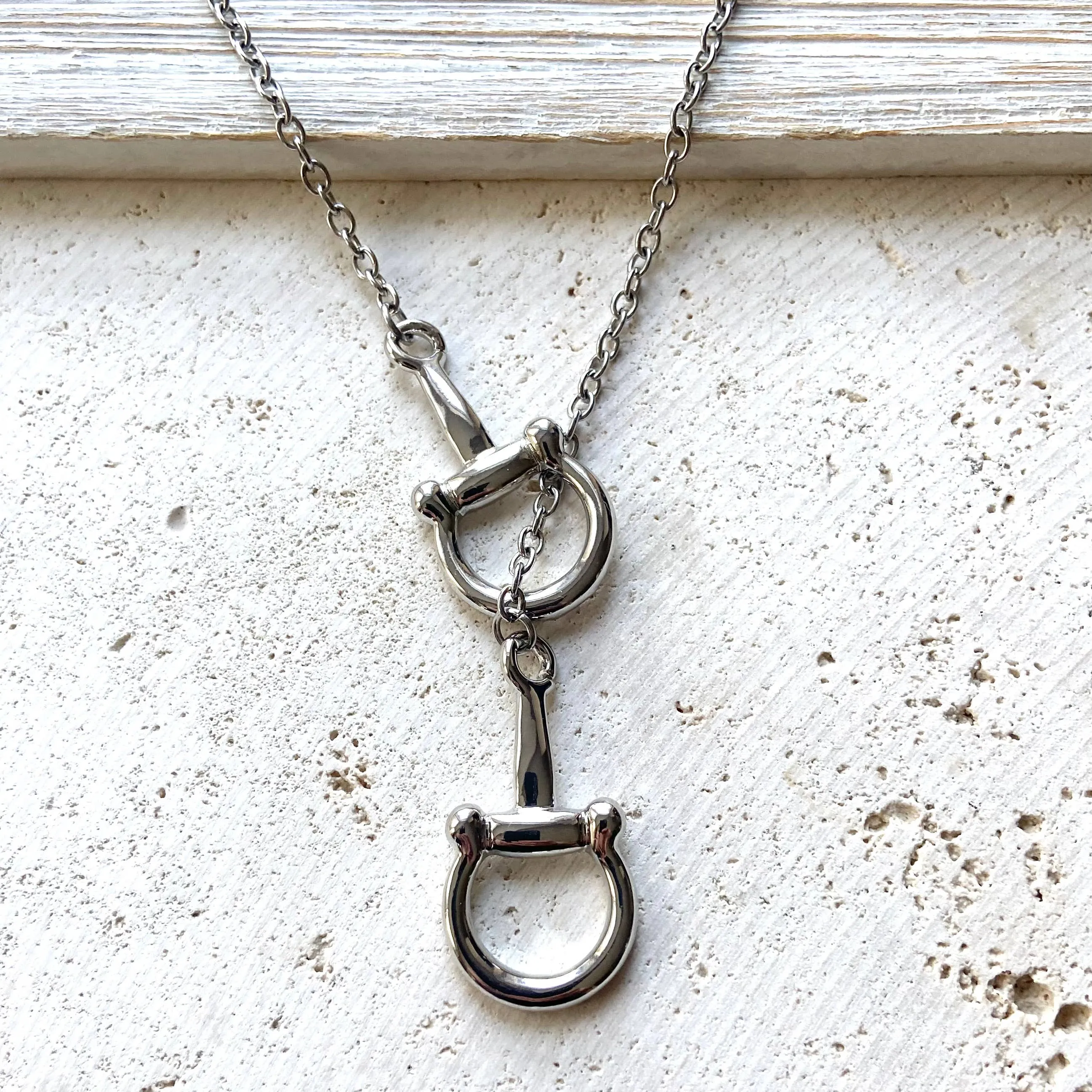 Horse bit necklace equestrian jewelry, Derby
