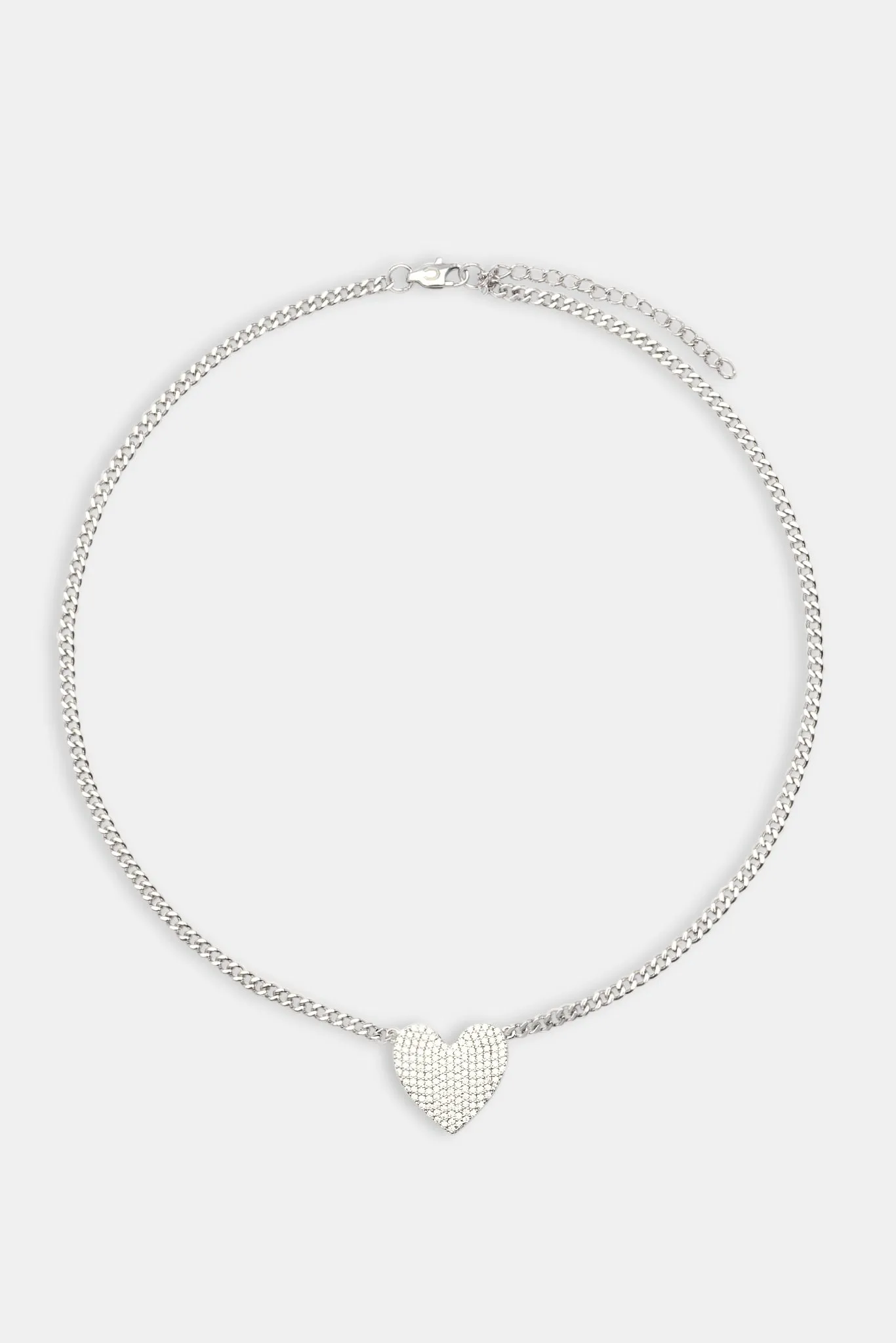 Iced Heart Necklace - White