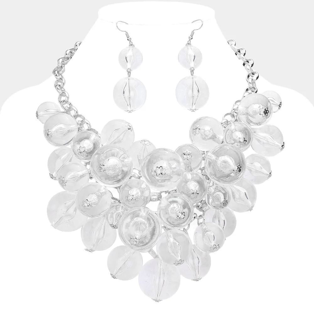 iLLASPARKZ Chunky Glass Beads Bib Necklace