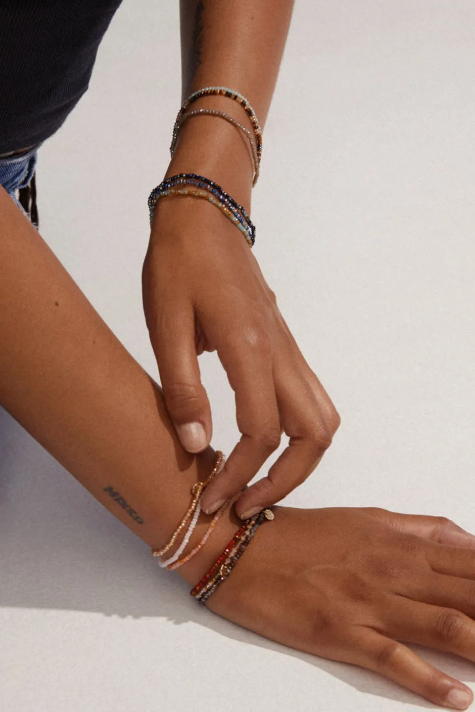 Indie Grey Mix Gold Plated Bracelet