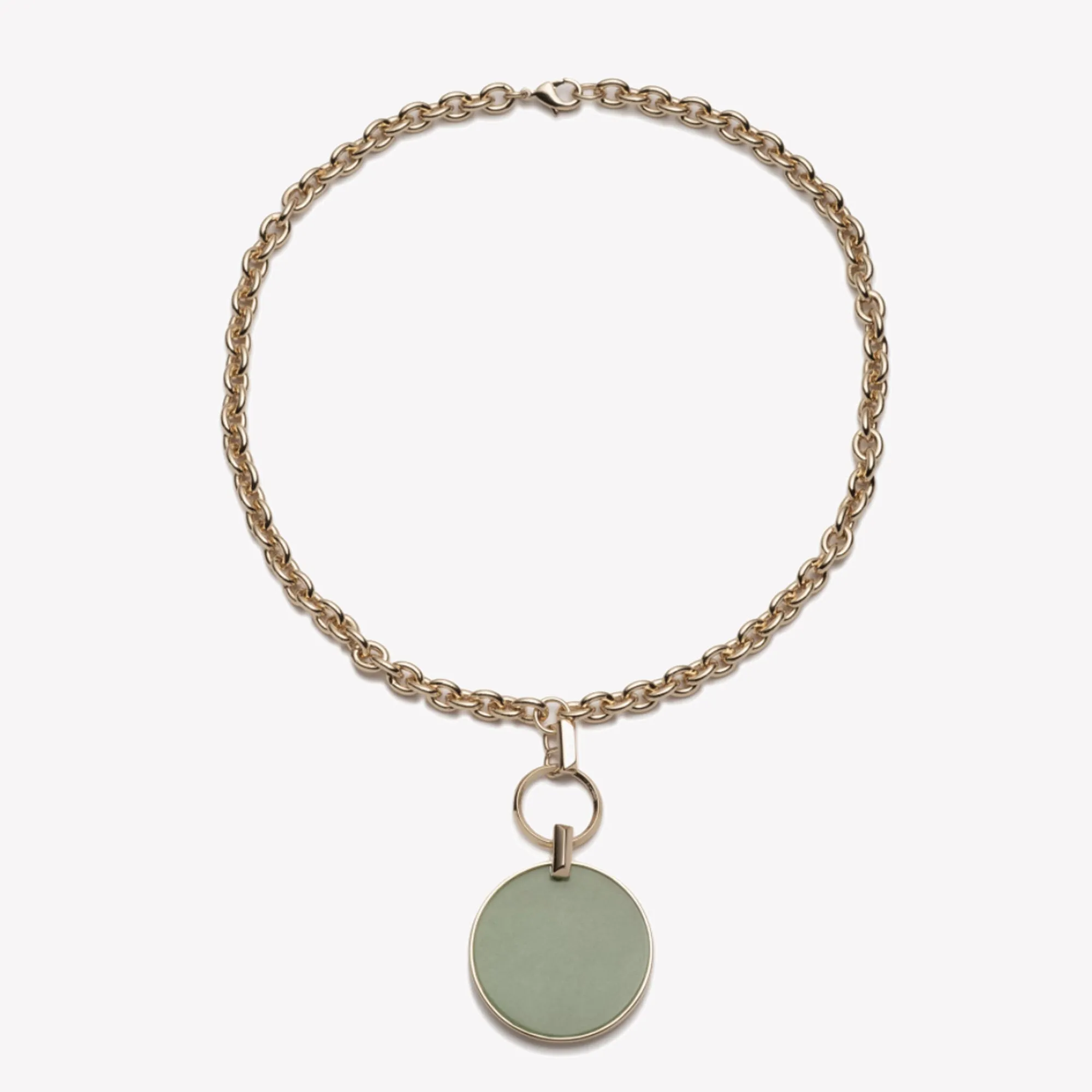 INLAID IOS PENDANT NECKLACE - JADE