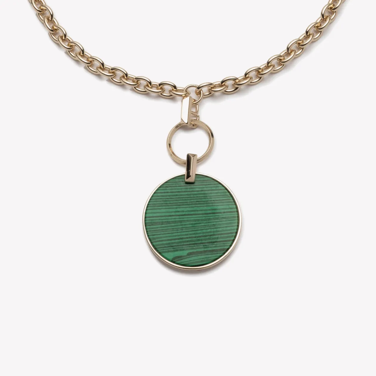 INLAID IOS PENDANT NECKLACE - MALACHITE