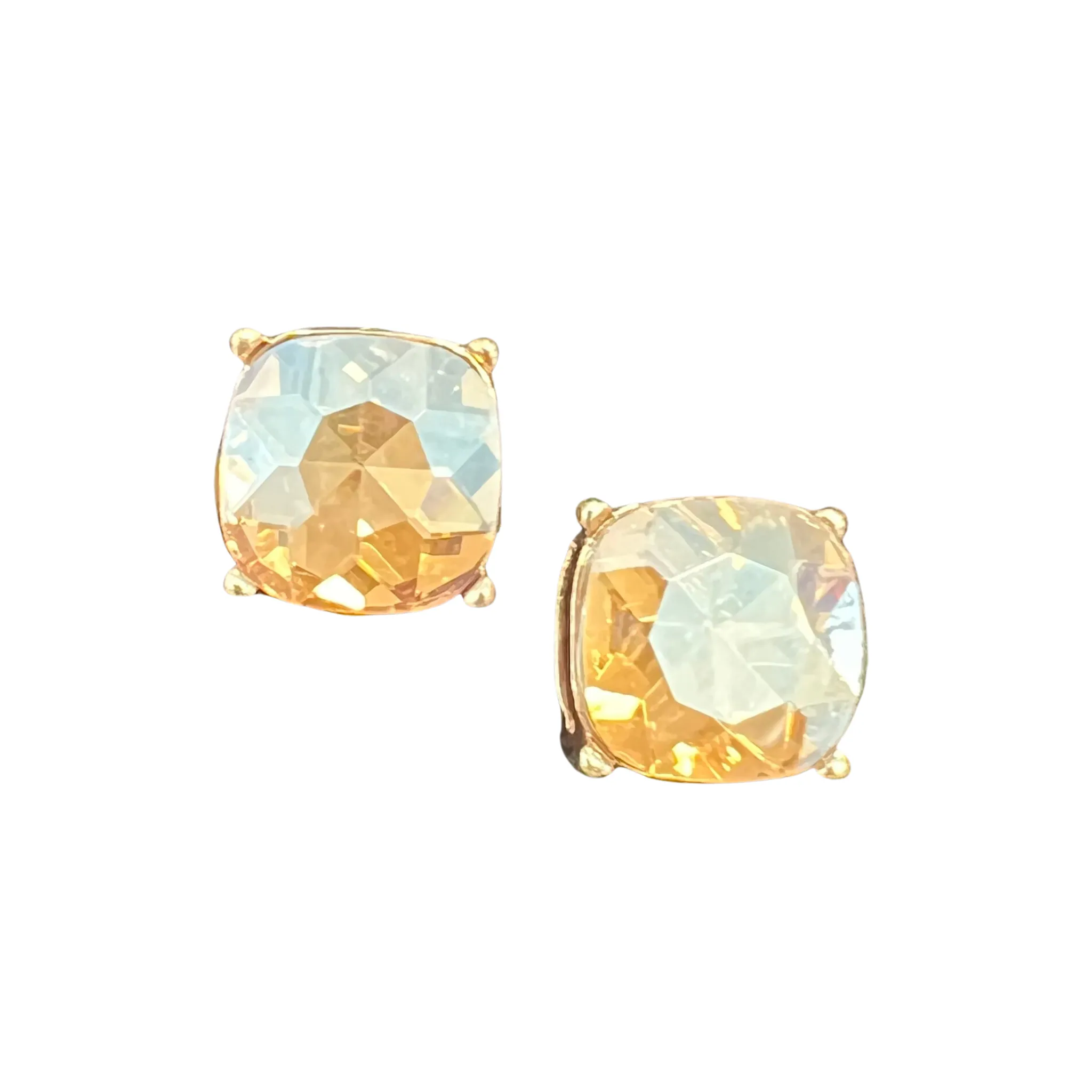 Large Gemstone Stud Earrings