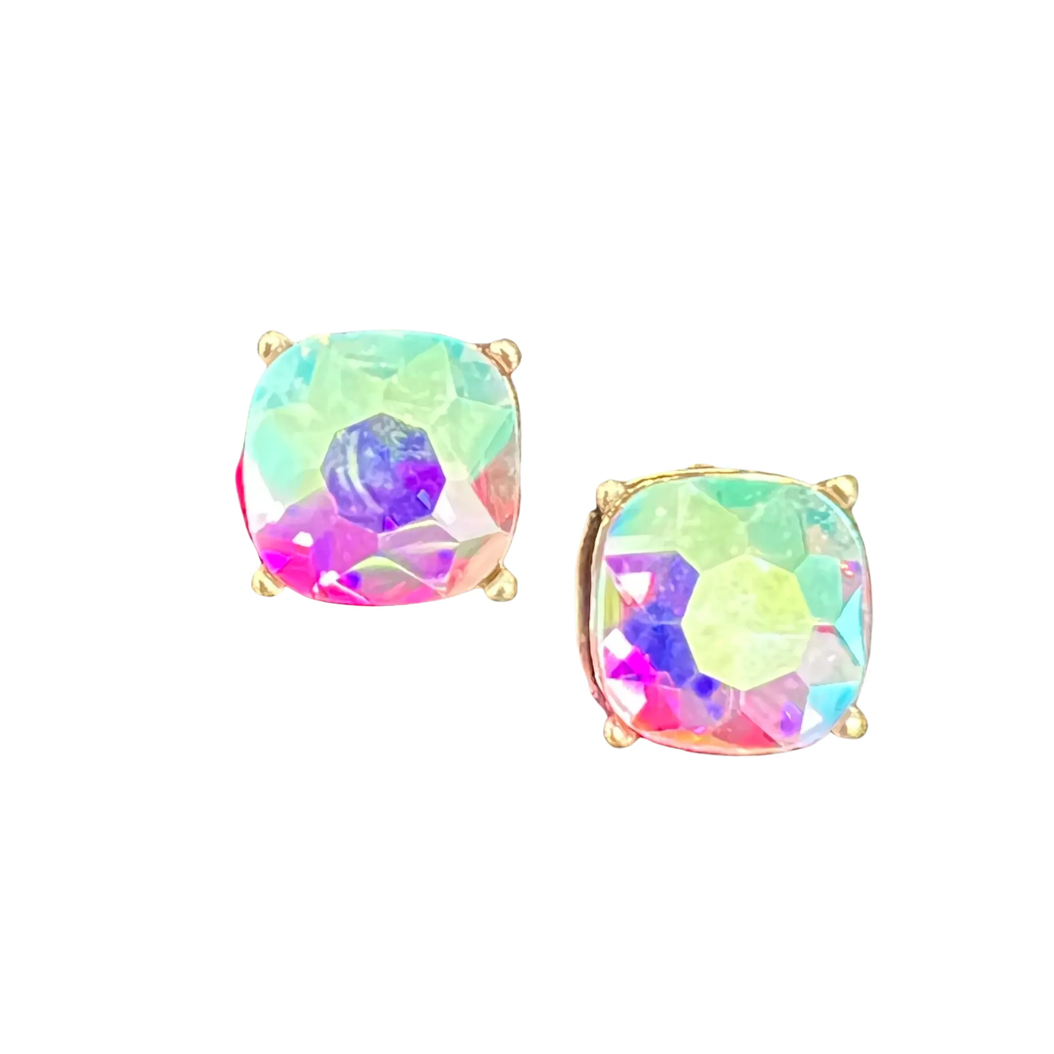 Large Gemstone Stud Earrings