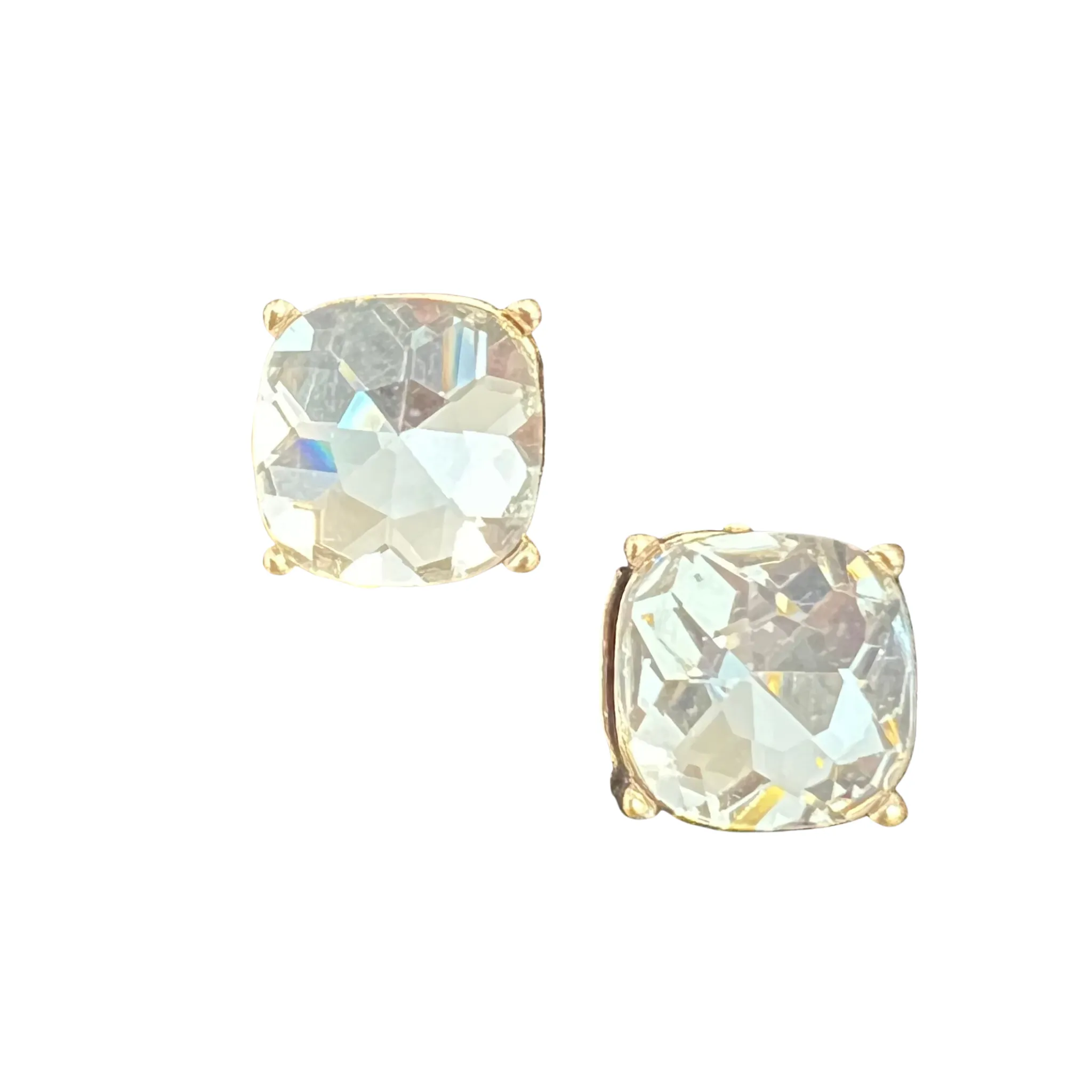 Large Gemstone Stud Earrings