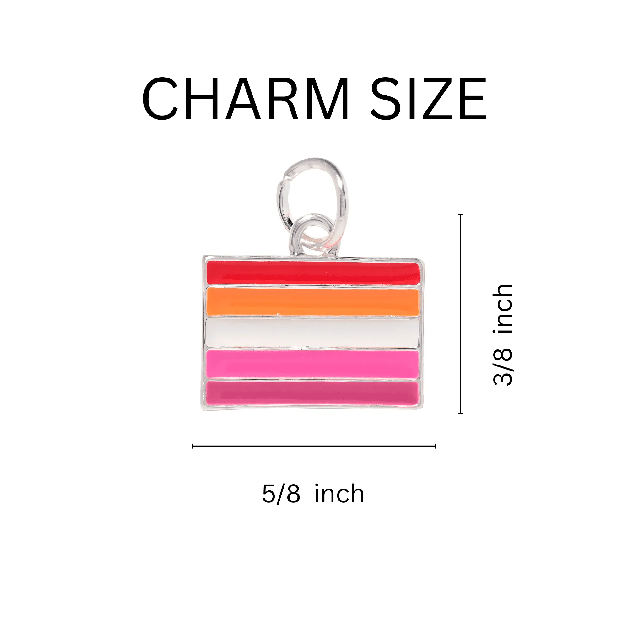Lesbian Sunset Flag Charm Retractable Bracelets