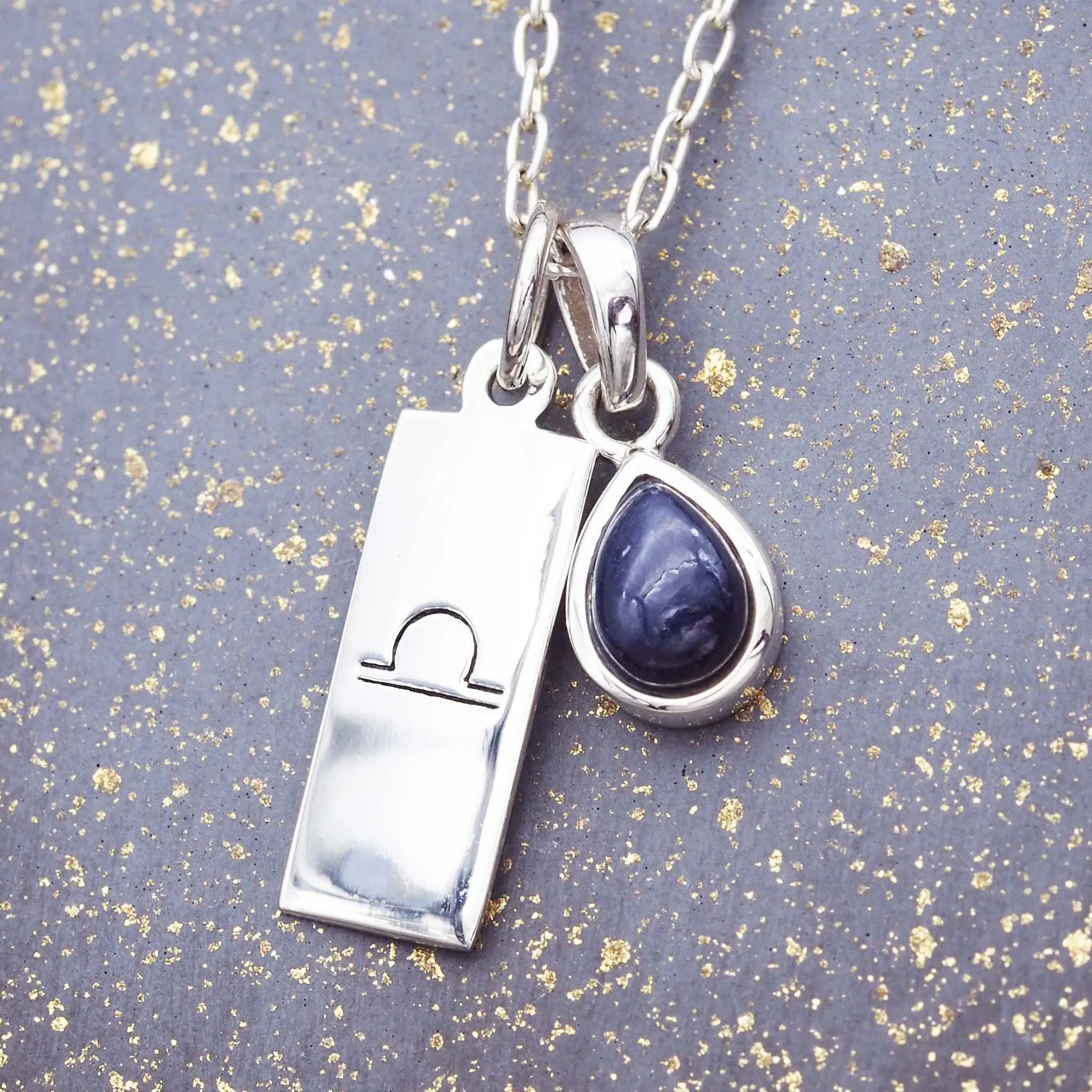 Libra Star Sign and September Birthstone Necklace