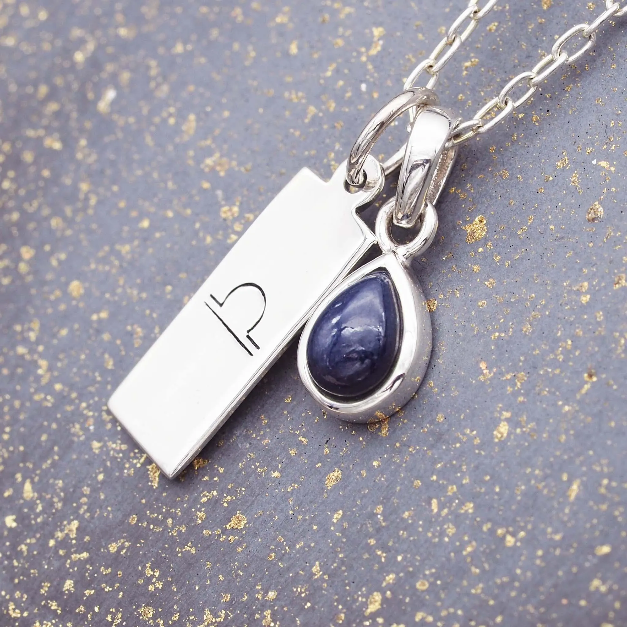 Libra Star Sign and September Birthstone Necklace