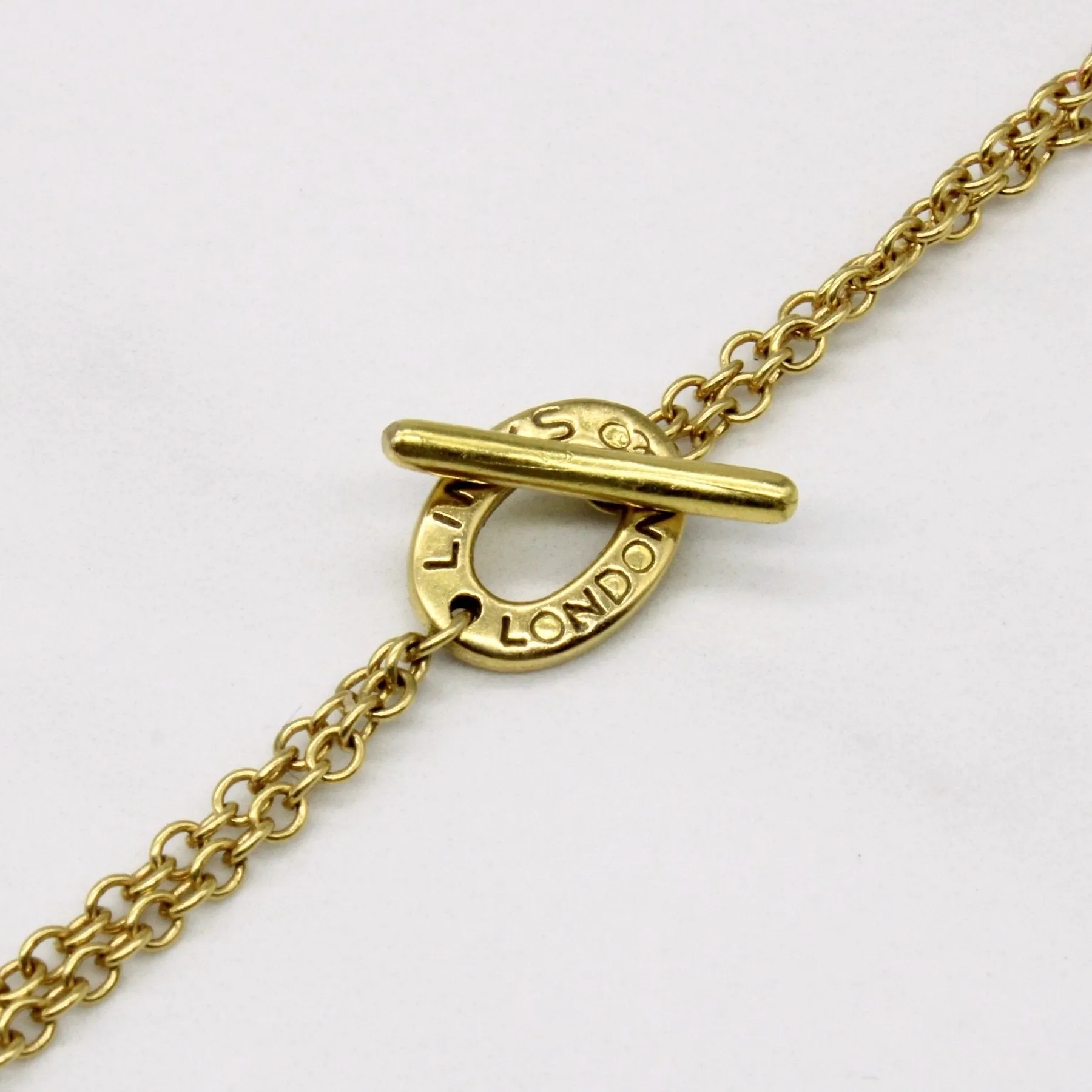 'Links of London' Drop Pearl & 18k Yellow Gold Tiered Necklace | 16" |