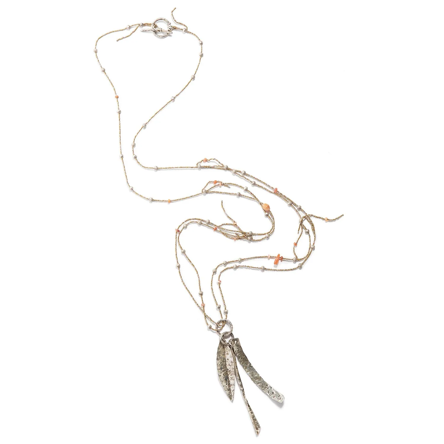 Long Strands with Silver Pendants and Ancient Carnelian