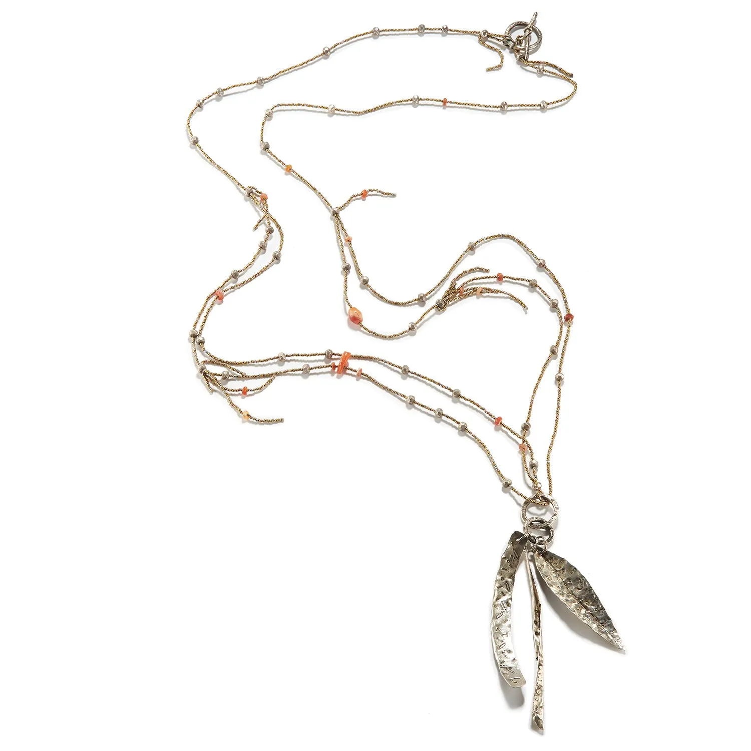 Long Strands with Silver Pendants and Ancient Carnelian