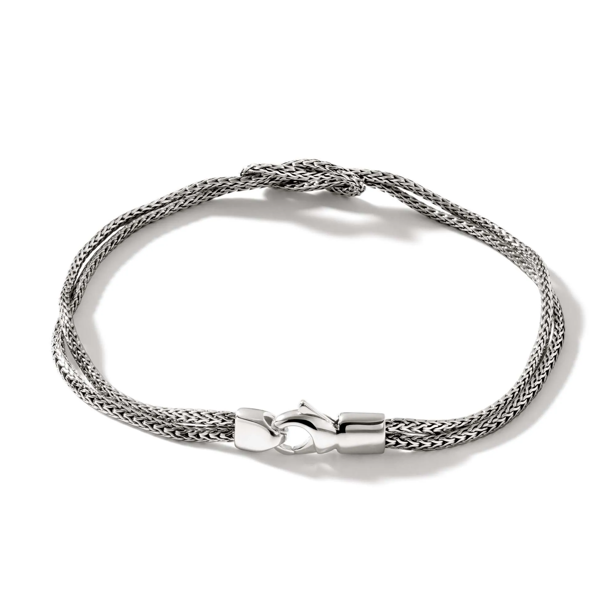 Love Knot Silver 3.6mm Chain Double Row Bracelet Sz S by John Hardy