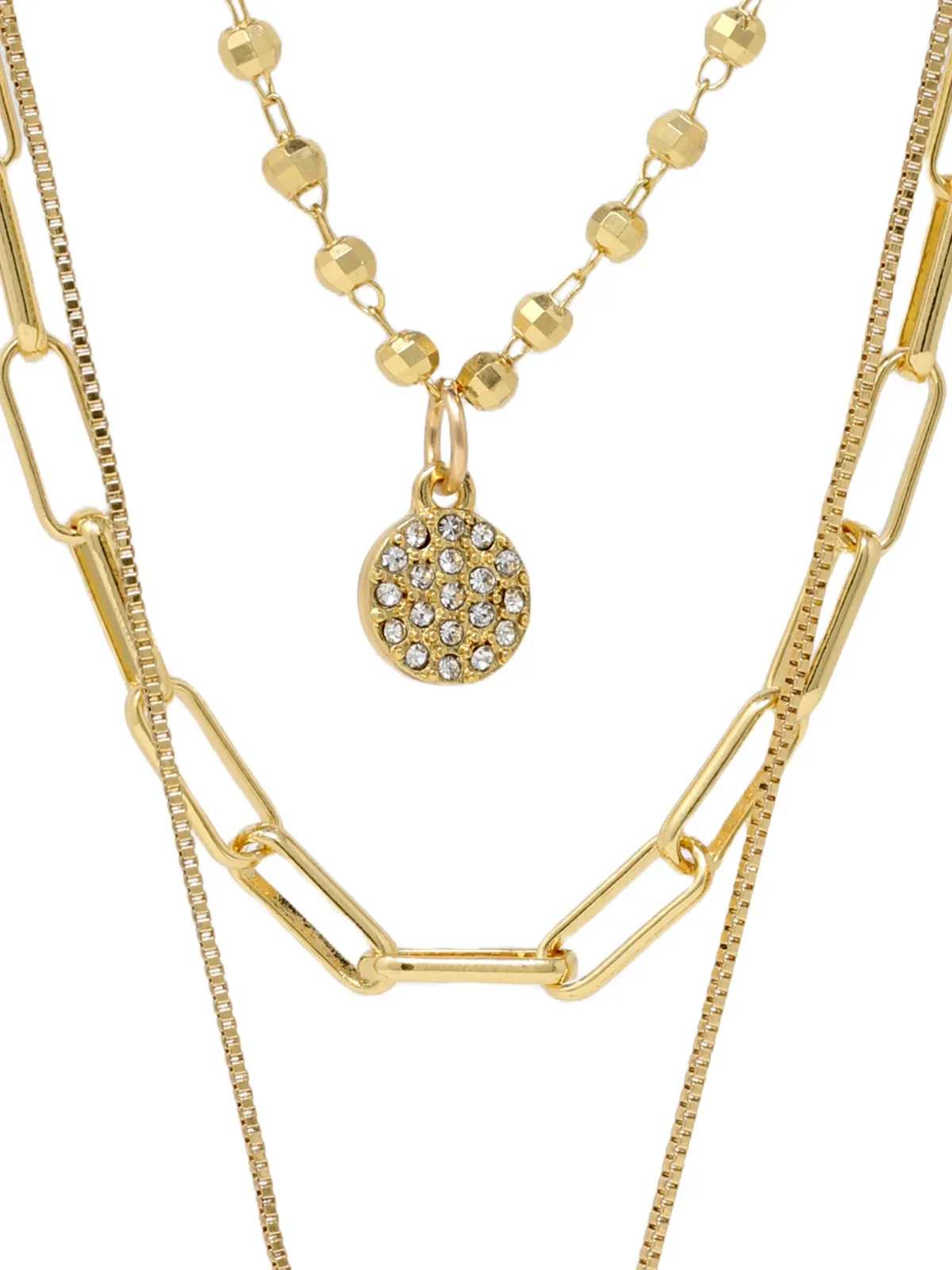 Lux Triple Layered Pendant Necklace