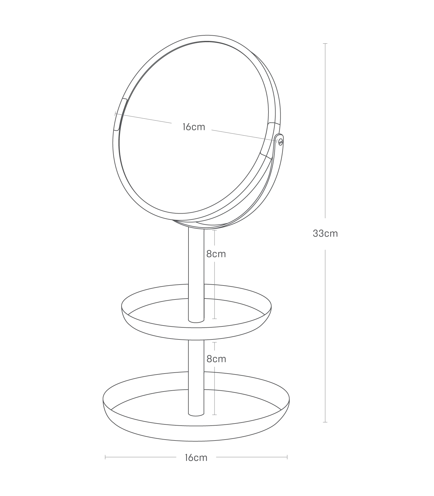 Makeup Mirror with Accessory Tray