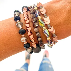 Milk Chocolate & Rose Gold Bracelet Stack