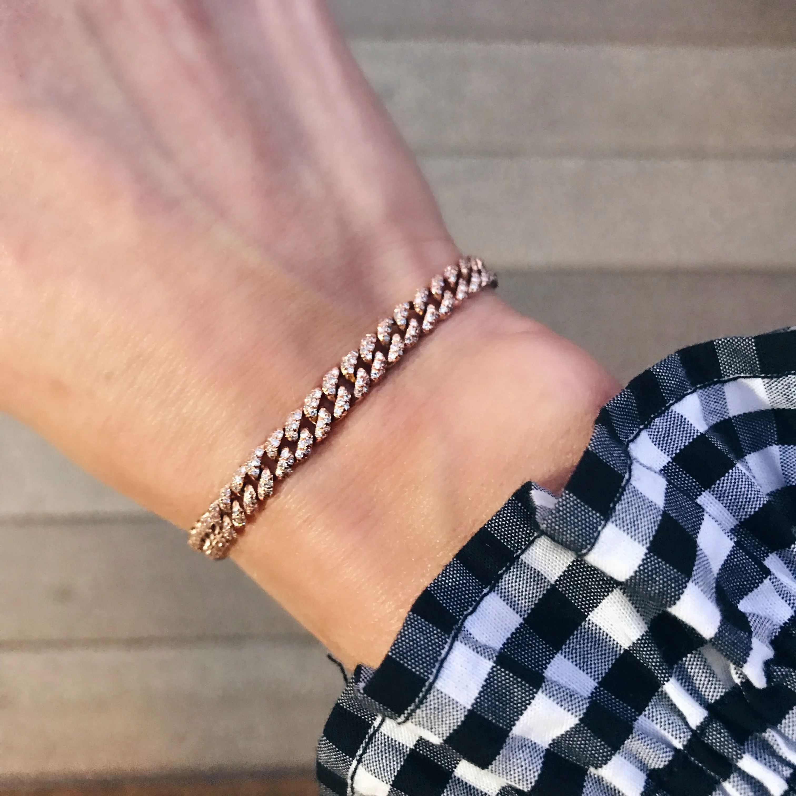 Mini Pave Diamond Link Bracelet