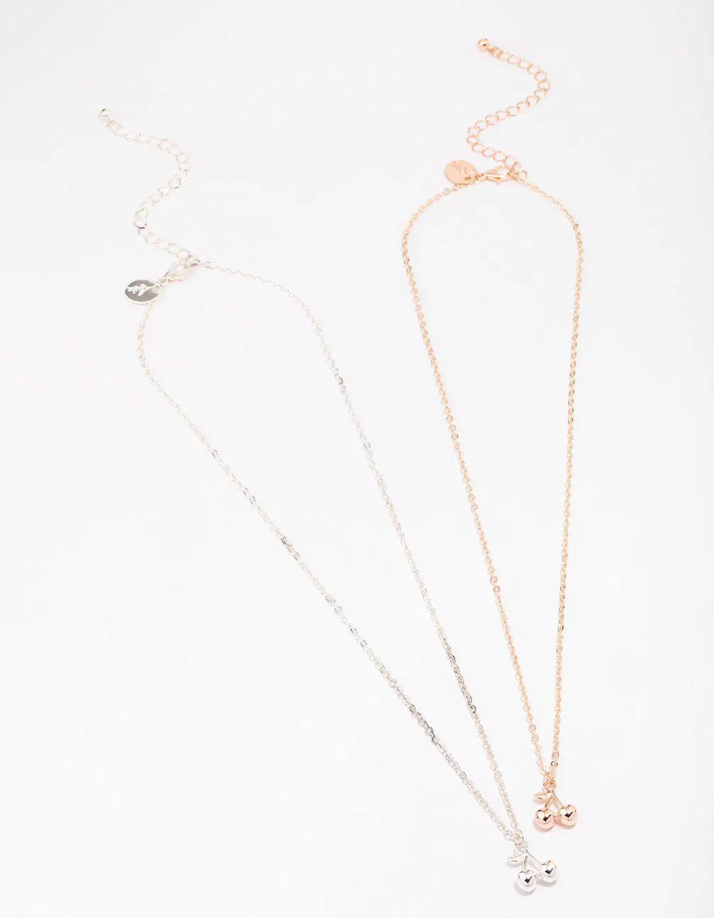 Mixed Metal Cherry Pendant Necklace Pack