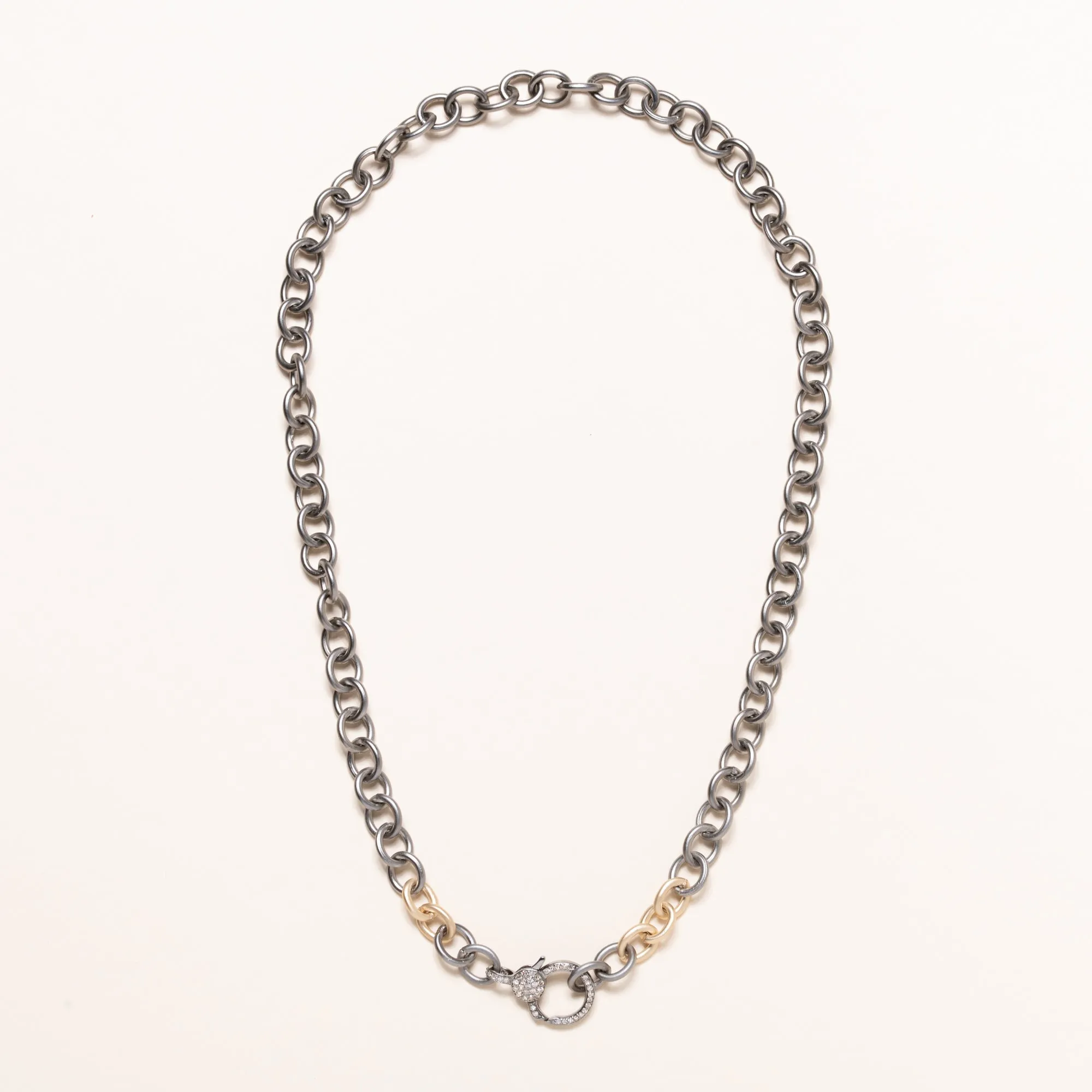 Mixed Metal with Diamond Clasp Chain