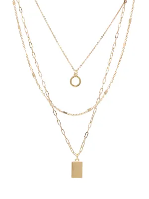 Modern Triple Layered Charm Necklace
