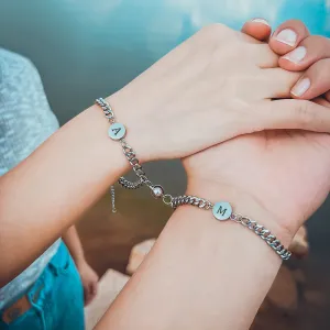 Name Initial Magnetic Bracelets for Couples