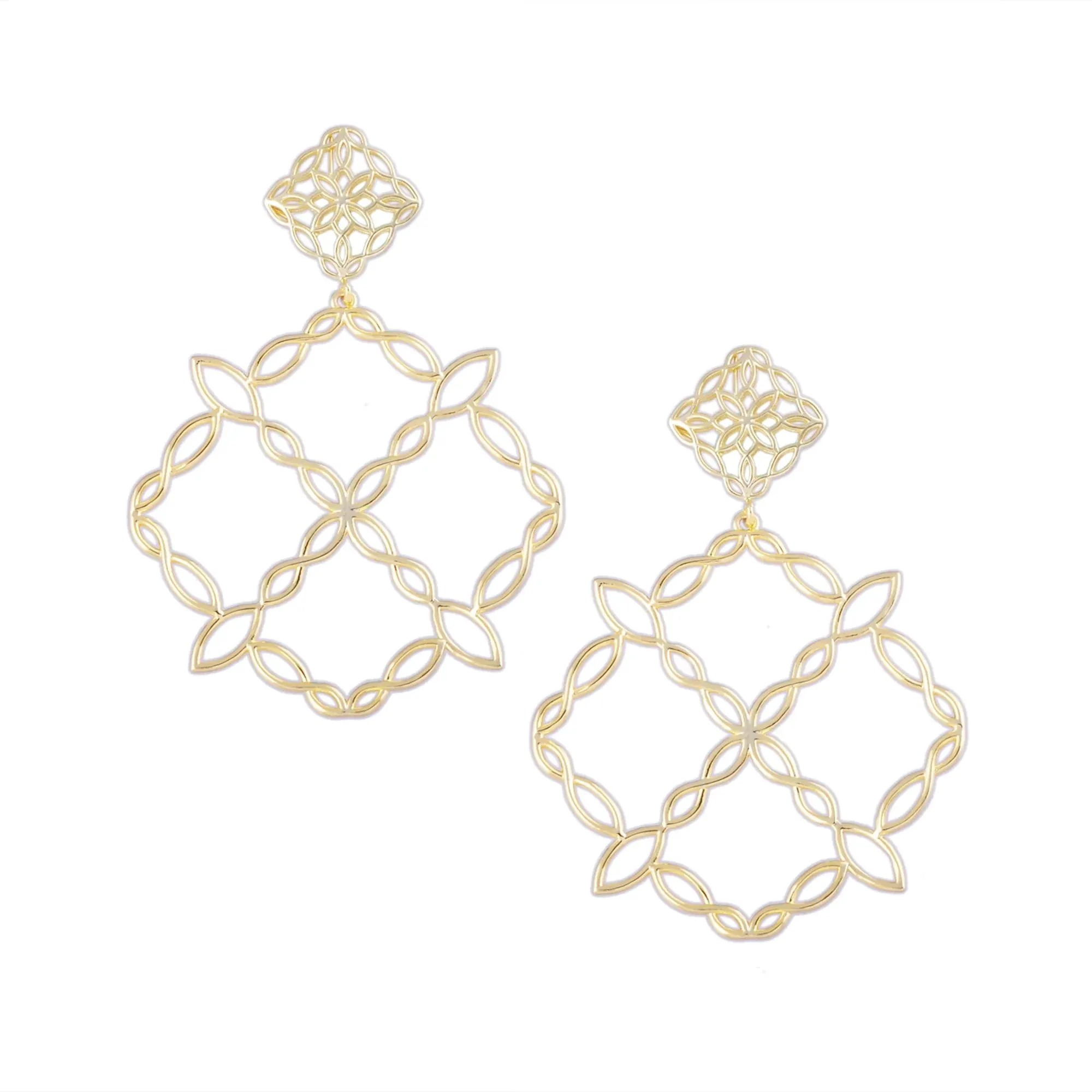 Natalie Wood - Bloom Statement Earrings in Gold