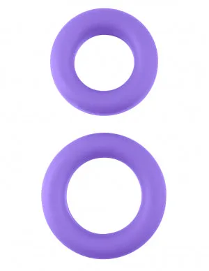Neon Stretchy Silicone Cock Ring Set Purple