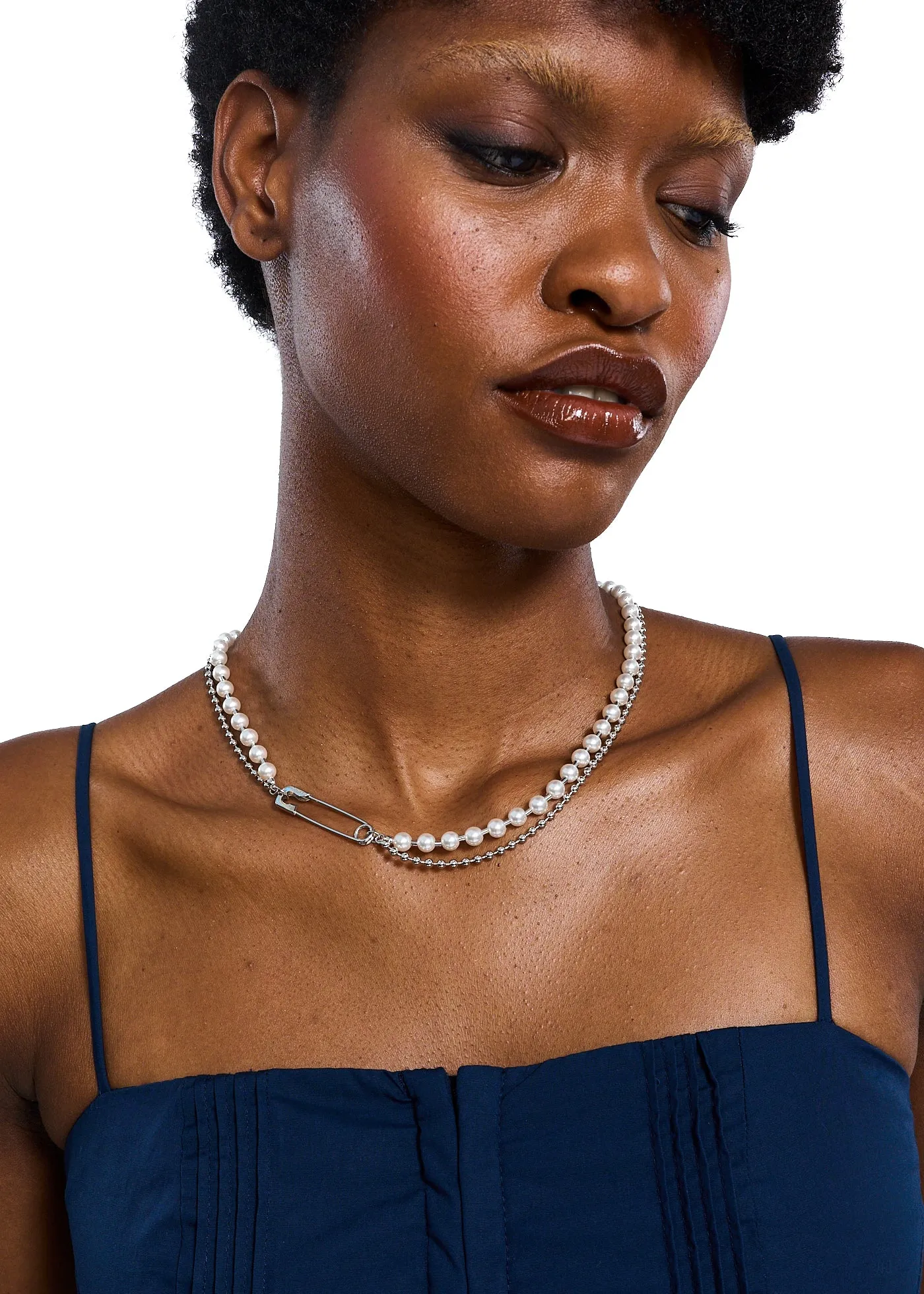 Numbering Safety Pin Necklace