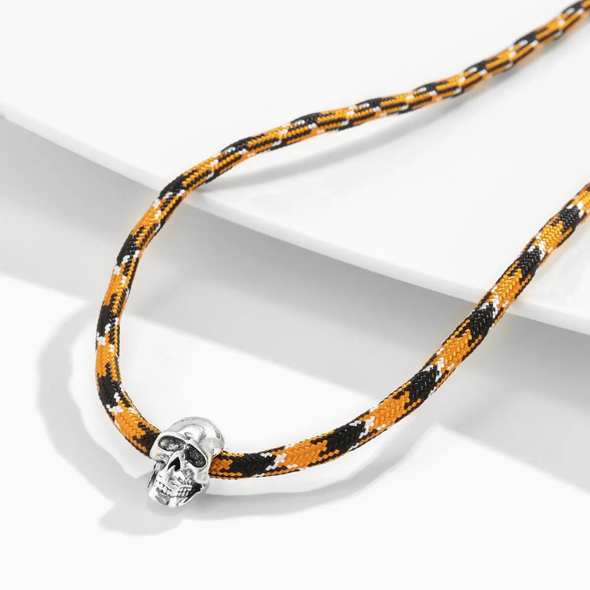 Nylon Rope Necklace Personality Exaggerated Skull Metal