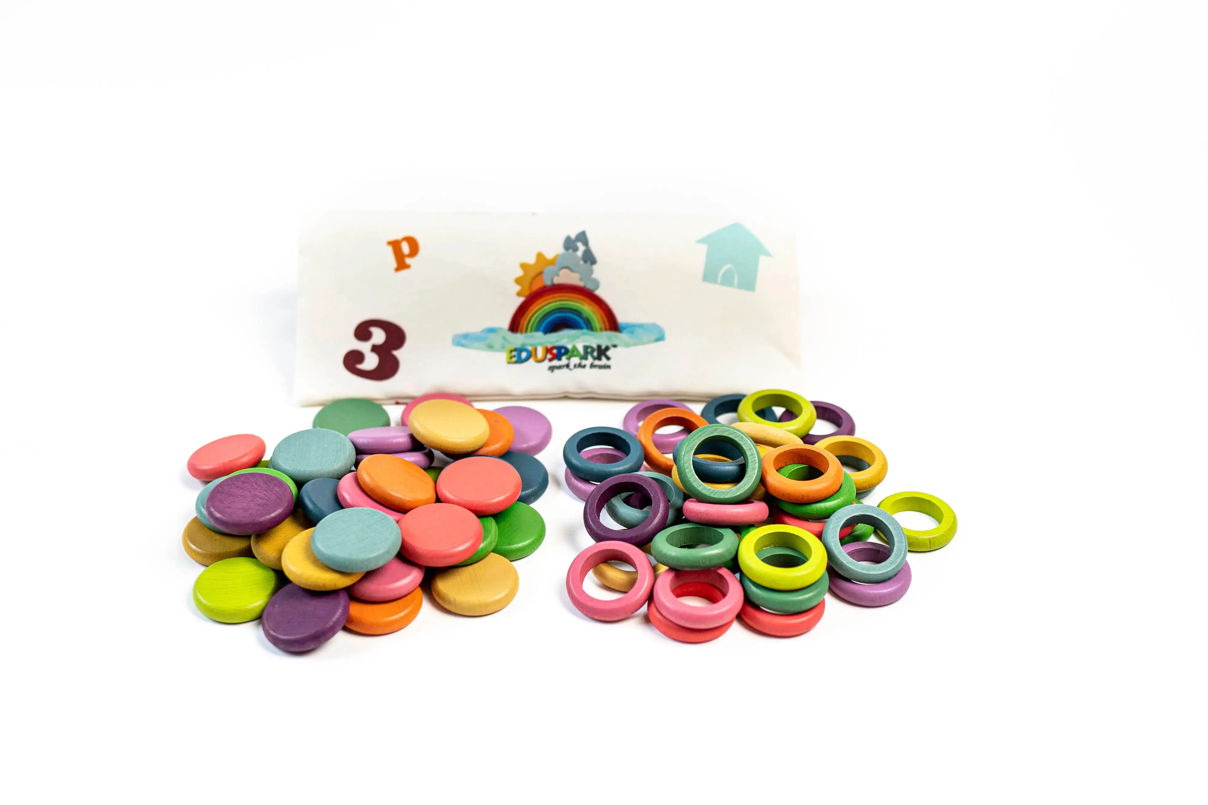 Open-Ended Play wooden Rings and Coins