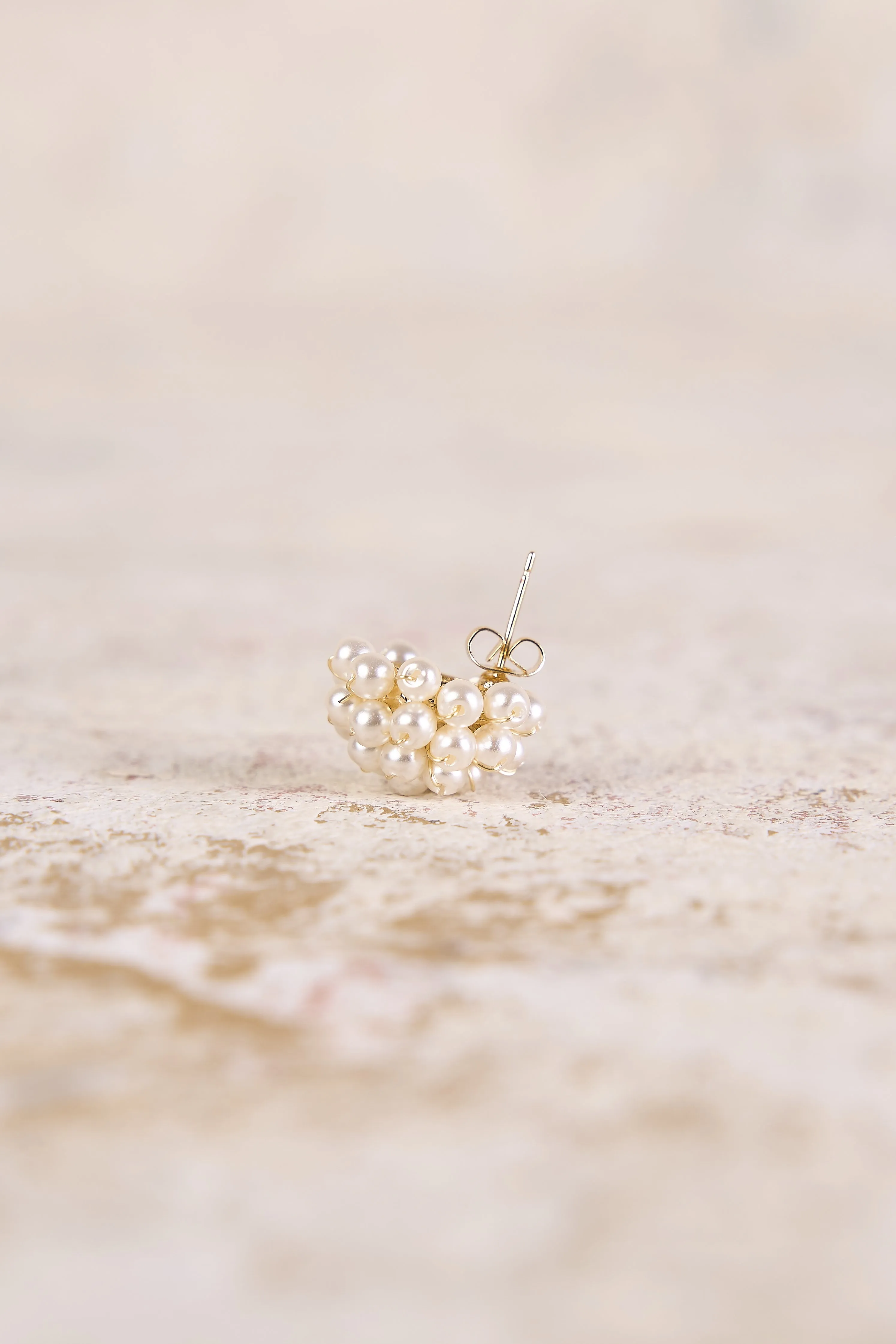 Pearl Cluster Earrings - White